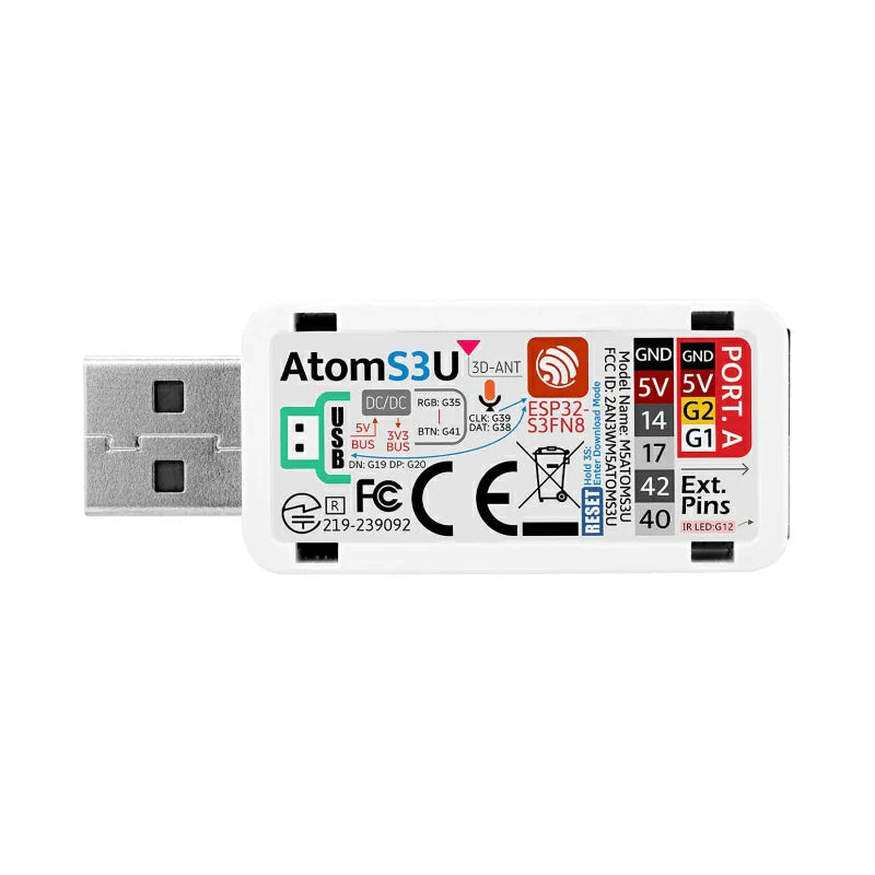 AtomS3U ESP32S3 Kit de Desenvolvimento com USB-A